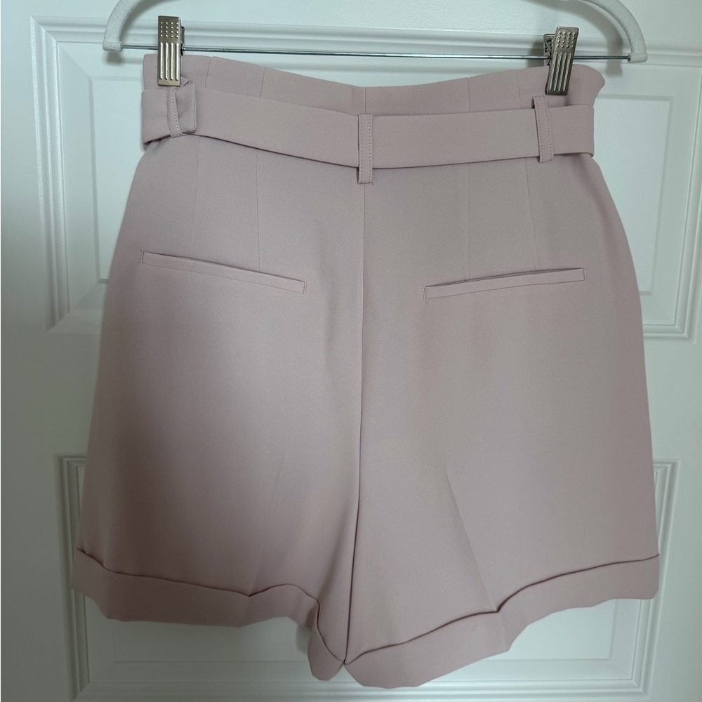 NWT Express High Rise Pleated Dress Shorts w/ Belt blush pink size 10 - Picture 3 of 16